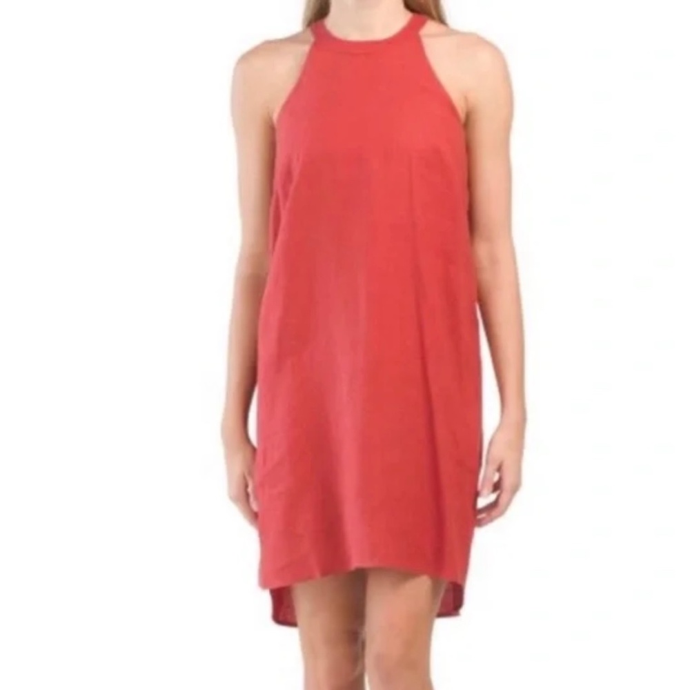 Sigrid Olsen 100% Linen Sleeveless Dress in Coral Red - Size Small